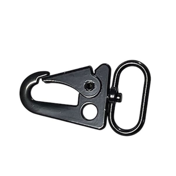 Snella Hummer-Karabinkrok med hekte Sort 25mm